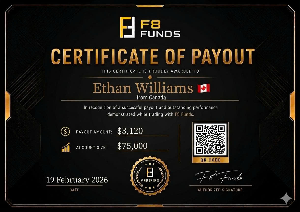 Sample payout certificate preview for Ethan Williams