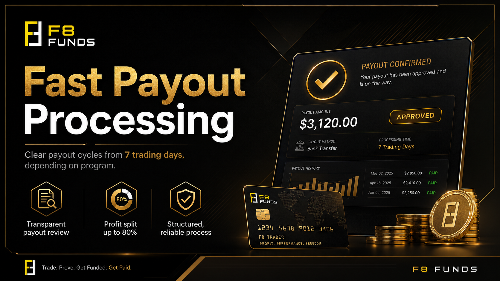 F8 Funds fast payout processing